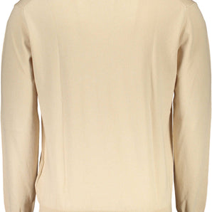 La Martina Jersey Beige Con Cuello Redondo Bordado