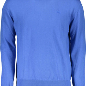 La Martina Blue Cotton Men Sweater