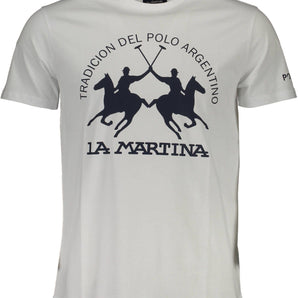 La Martina White Cotton Men T-Shirt