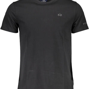 La Martina Black Cotton Men T-Shirt