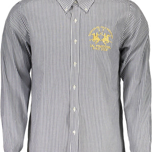 La Martina Blue Cotton Men Shirt