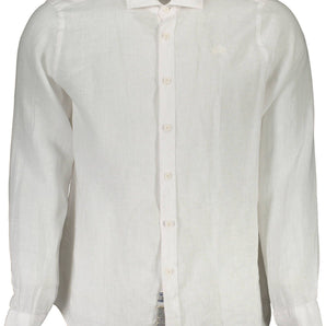 La Martina White Linen Men Shirt