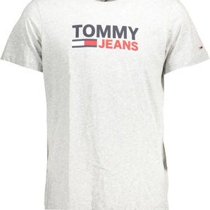 Tommy Hilfiger Gray Cotton Men T-Shirt