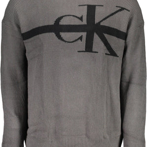 Calvin Klein Gray Cotton Men Sweater