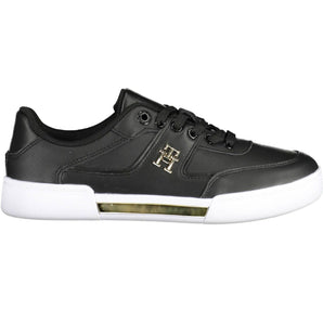 Tommy Hilfiger Black Leather Women Sneaker