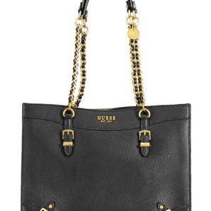 Guess Jeans Chic bolso de hombro negro con correa de cadena