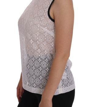 Dolce &amp; Gabbana Elegante camiseta sin mangas de nailon blanco