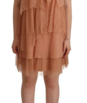 Minivestido escalonado sin mangas rosa elegante de Liu Jo