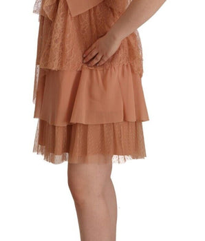 Minivestido escalonado sin mangas rosa elegante de Liu Jo