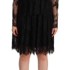 Aniye By Elegant Floral Lace Long Sleeve Shift Dress