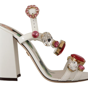 Dolce &amp; Gabbana Keira Crystal-Embellished Ankle Strap Heels