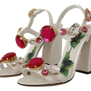 Dolce &amp; Gabbana Keira Crystal-Embellished Ankle Strap Heels