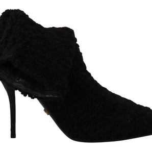 Dolce &amp; Gabbana Elegant Black Mid-Calf Viscose Boots