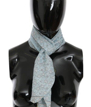 Ermanno Scervino Light Blue Bandana Wrap Shawl Foulard Scarf