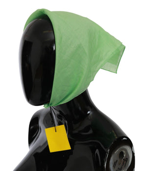 Versace Apple Green Linen Square Foulard Head Wrap Scarf