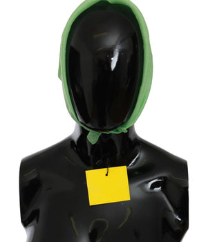 Versace Apple Green Linen Square Foulard Head Wrap Scarf