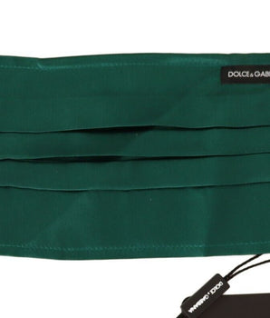 Dolce & Gabbana Green Silk Pleated Elastic Ear Strap Face Mask