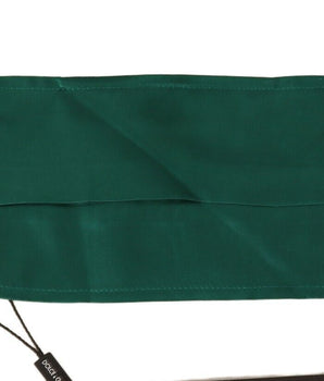 Dolce & Gabbana Green Silk Pleated Elastic Ear Strap Face Mask