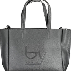 BYBLOS Elegante bolso negro estampado con dos asas