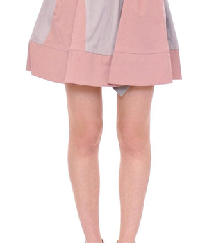 Comeforbreakfast Sleek Pleated Mini Skirt in Pink and Gray Comeforbreakfast 