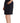 L'Autre Chose Black Embellished Short Sleeves Mini A-line Dress