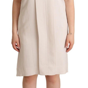 Peserico Chic Beige Sleeveless Shift Dress