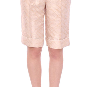 Zeyneptosun Exclusive Beige Brocade Above Knee Shorts