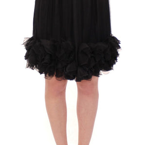 Dolce &amp; Gabbana Elegant Silk Black Skirt for Evenings