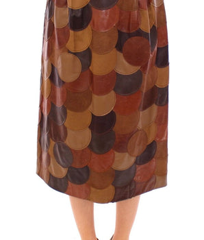 Dolce & Gabbana Elegant Leather Patchwork Skirt Dolce & Gabbana 