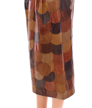 Dolce & Gabbana Elegant Leather Patchwork Skirt Dolce & Gabbana 
