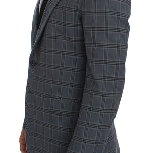 Dolce & Gabbana Elegant Blue Checkered Slim Fit Blazer