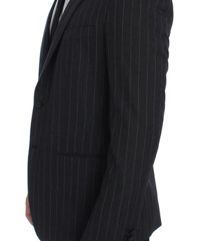 Dolce & Gabbana Chic Gray Striped Wool Blazer Jacket Dolce & Gabbana 