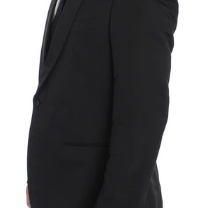 Dolce & Gabbana Exclusive Black Silk One Button Blazer