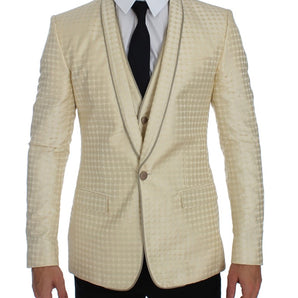 Dolce &amp; Gabbana Sofisticado blazer y chaleco de lunares beige