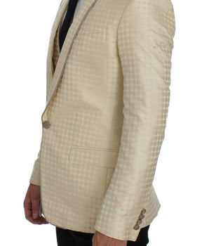 Dolce & Gabbana Sophisticated Beige Polka Dotted Blazer & Vest Dolce & Gabbana 