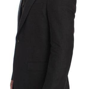 Dolce &amp; Gabbana Elegante blazer y chaleco de corte slim de lino gris