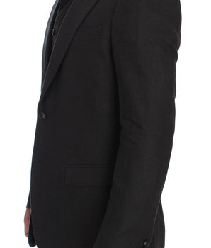 Dolce & Gabbana Elegant Gray Linen Slim Fit Blazer and Vest Dolce & Gabbana 