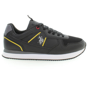 U.S. POLO ASSN. Sleek Black Lace-Up Sneakers with Logo Detail