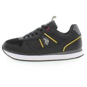 U.S. POLO ASSN. Sleek Black Lace-Up Sneakers with Logo Detail