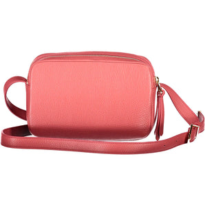 Coccinelle Elegante bolso de hombro de piel rosa con logo