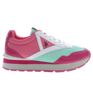 US POLO ASSN. Chic Pink Lace-up Sports Sneakers