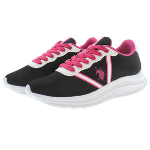 US POLO ASSN. Chic Black Lace-Up Sports Sneakers