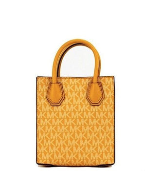 Michael Kors Mercer XS Honeycomb Gold Signature PVC North South Shopper Crossbody Bag