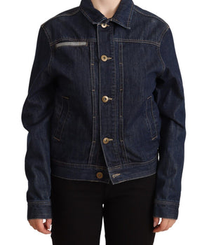 Master Coat Dark Blue Button Down Long Sleeves Denim Jacket