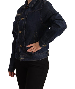 Master Coat Dark Blue Button Down Long Sleeves Denim Jacket