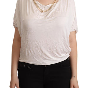 Guess By Marciano Camiseta Elegante Con Cadena De Oro Blanco