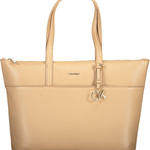 Calvin Klein Beige Polyester Women Handbag