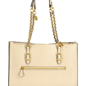 Guess Jeans Bolso de hombro con eslabones de cadena beige