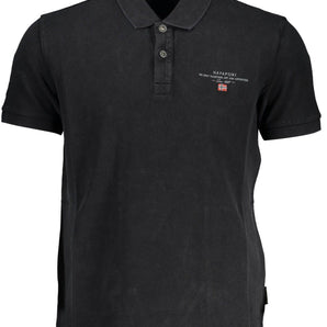 Napapijri Classic Black Embroidered Polo Shirt