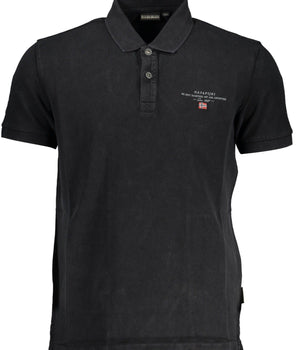 Napapijri Classic Black Embroidered Polo Shirt